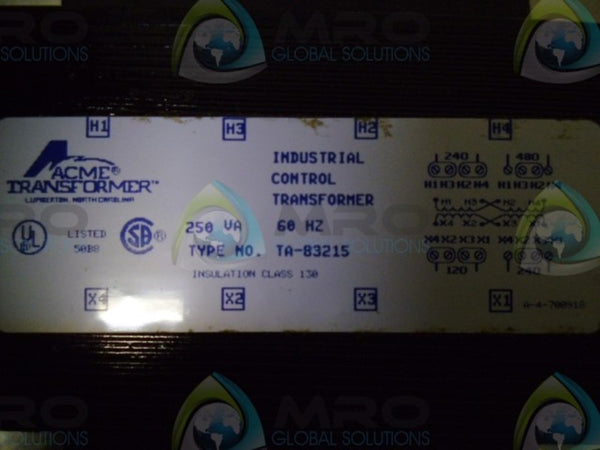 ACME TRANSFORMER TA-83215 CONTROL TRANSFORMER NSMP