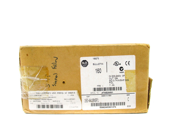 ALLEN BRADLEY 160-AA18NSF1 SER. C F/W 7.06 (BR/WH) NSMP