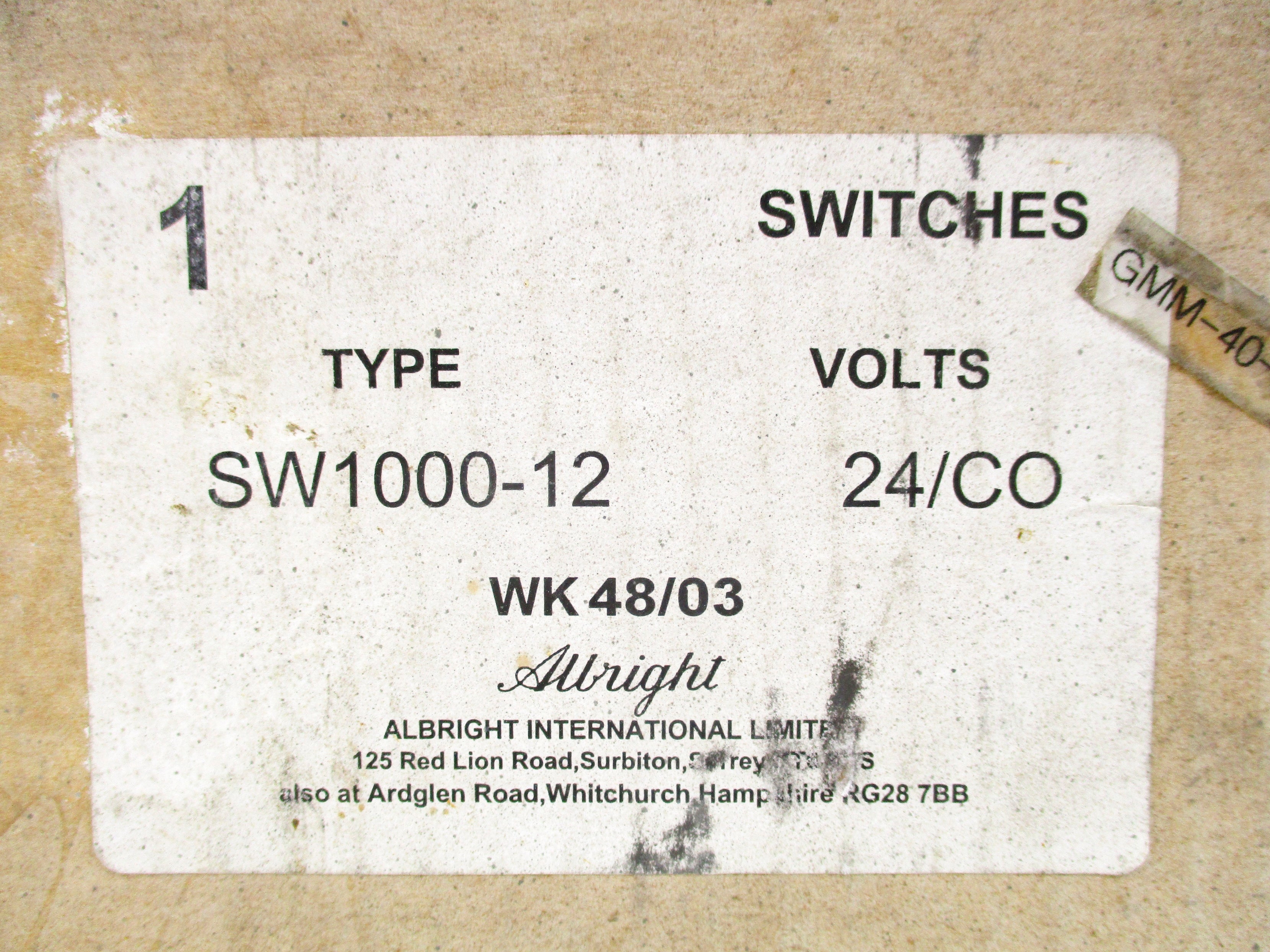 ALBRIGHT SW1000-12 24VDC NSFS