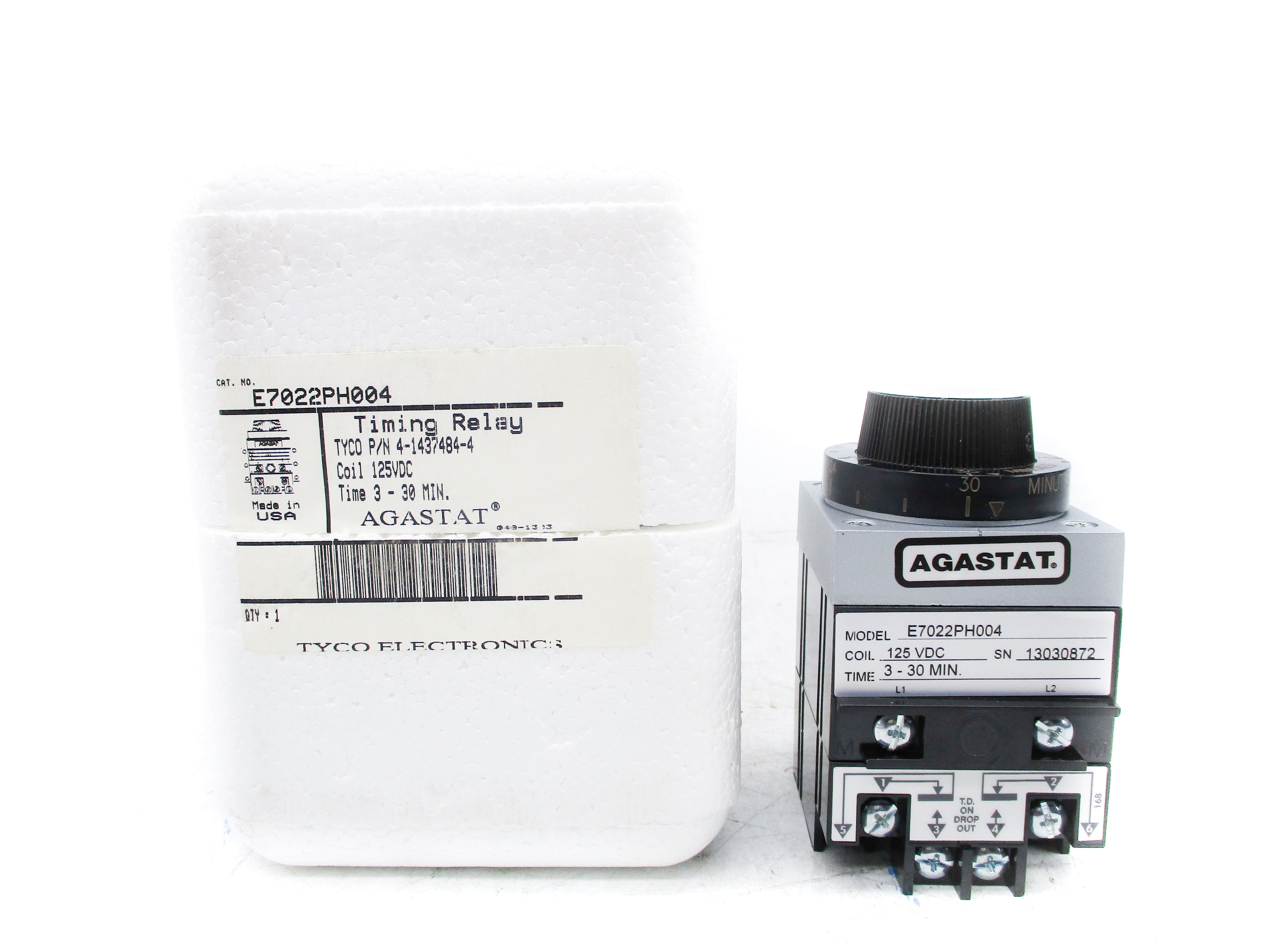 AGASTAT E7022PH004 125VDC 3-30MIN NSMP