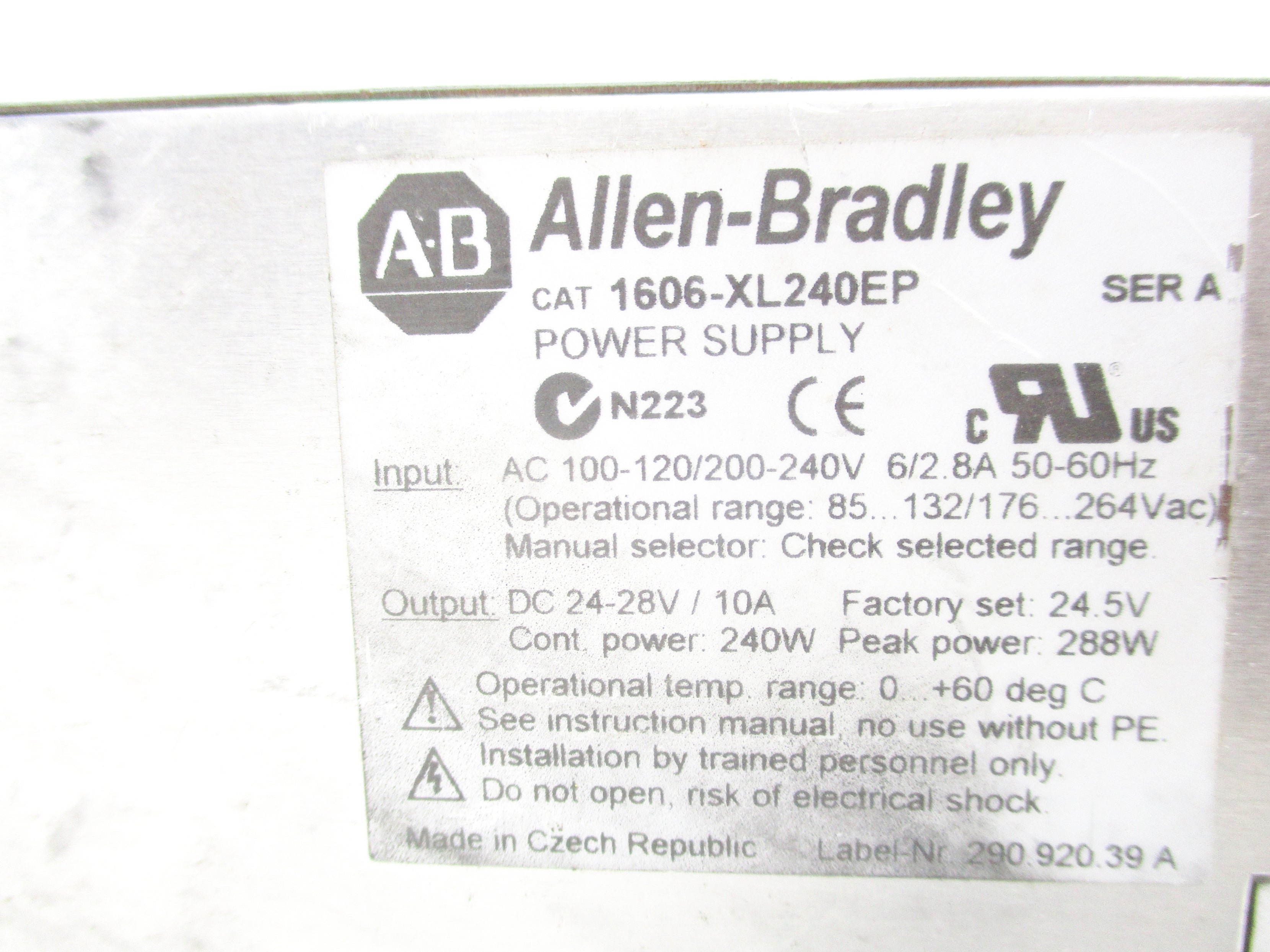 ALLEN BRADLEY 1606-XL240EP 240V 2.8A SER. A NSNP