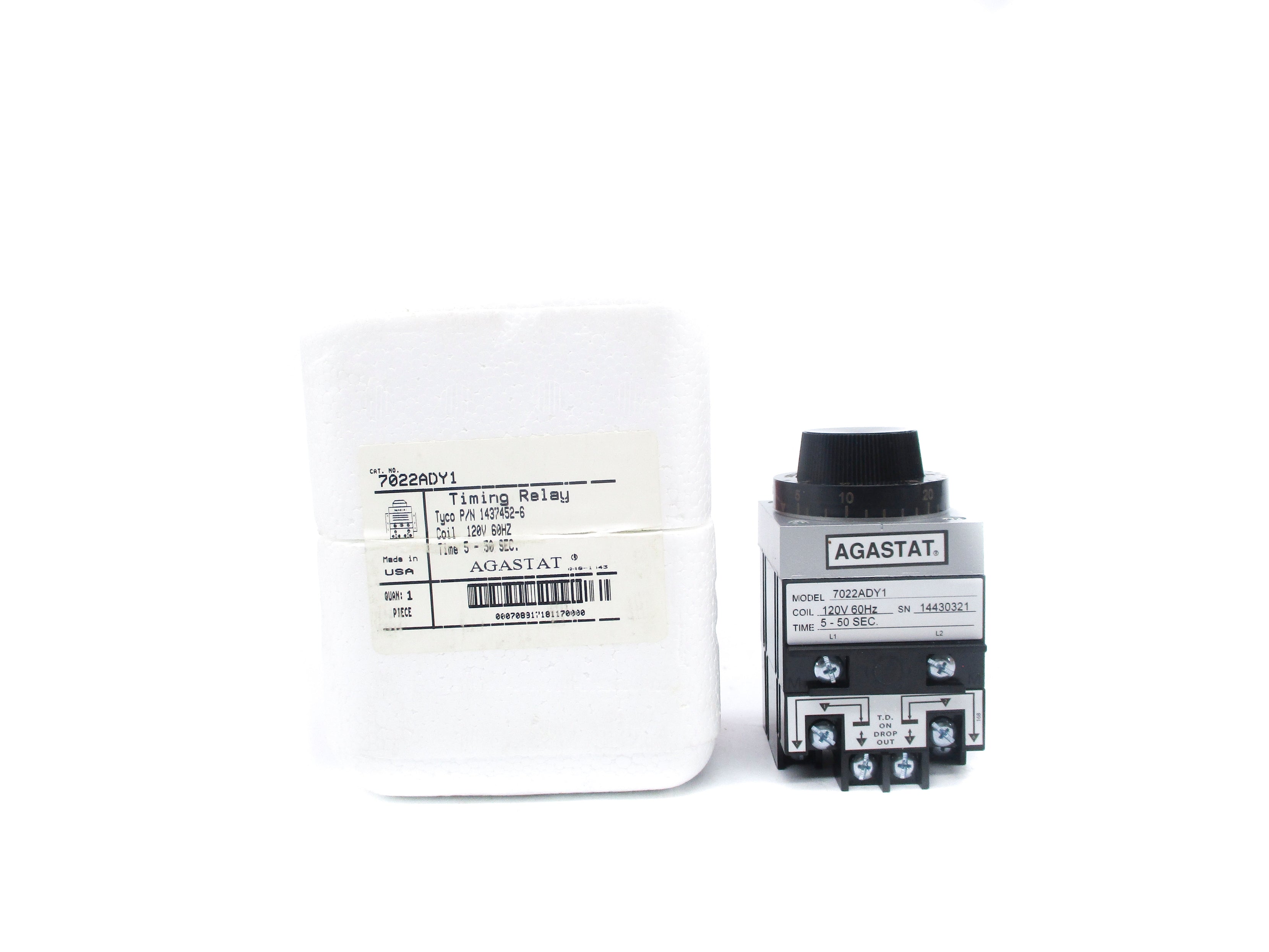 AGASTAT 7022ADY1 5-50SEC 120V NSMP