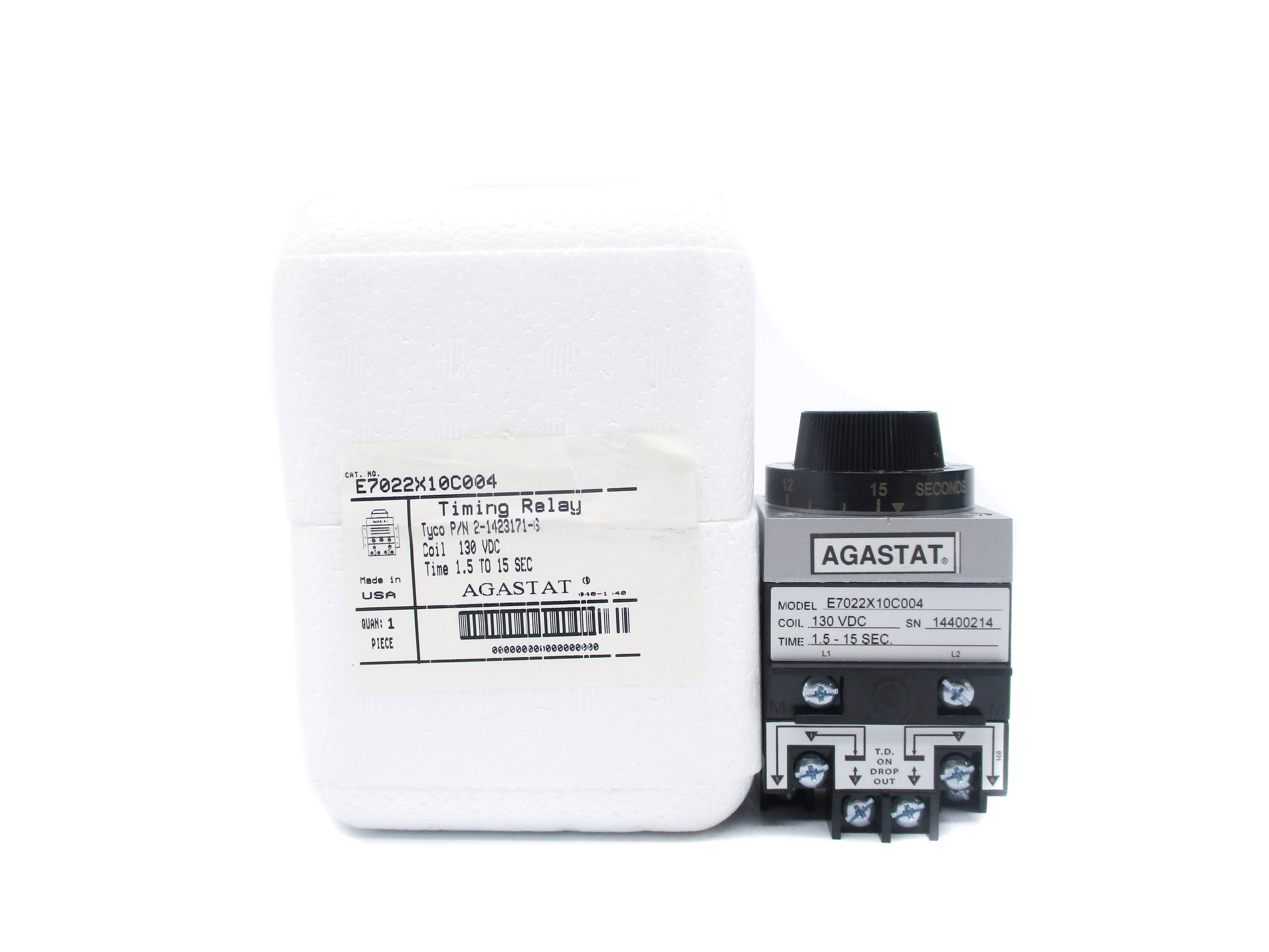 AGASTAT E7022X10C004 1.5-15SEC 130VDC NSMP