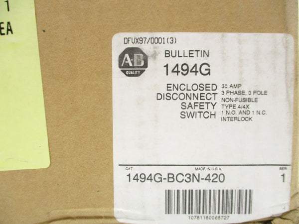 ALLEN BRADLEY 1494G-BC3N-420 SER. 1 (BR/WH) NSFS