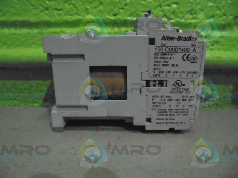 ALLEN BRADLEY 100-C09DJ400 SER. A CONTACTOR 120V  UNMP