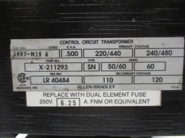 ALLEN BRADLEY 1497-N19 SER. A (AS PICTURED) UNMP
