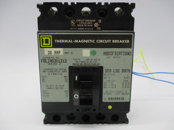 SQUARE D FAL340301212 CIRCUIT BREAKER 30A 250V UNMP