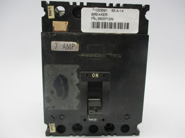 SQUARE D FAL36007-12M CIRCUIT BREAKER 7A UNMP