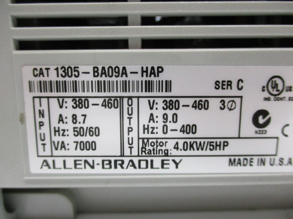 ALLEN BRADLEY 1305-BA09A-HAP SER. C ( AS PICTURED) UNMP