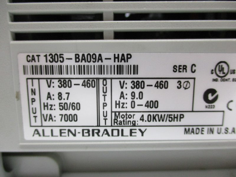 ALLEN BRADLEY 1305-BA09A-HAP SER. C ( AS PICTURED) UNMP