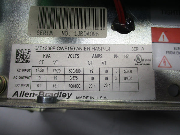 ALLEN BRADLEY 1336F-CWF150-AN-EN-HASP-L4 SER. A UNMP