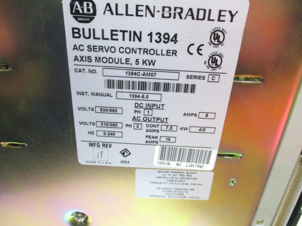 ALLEN BRADLEY 1394C-AM07 SER. C REMAN