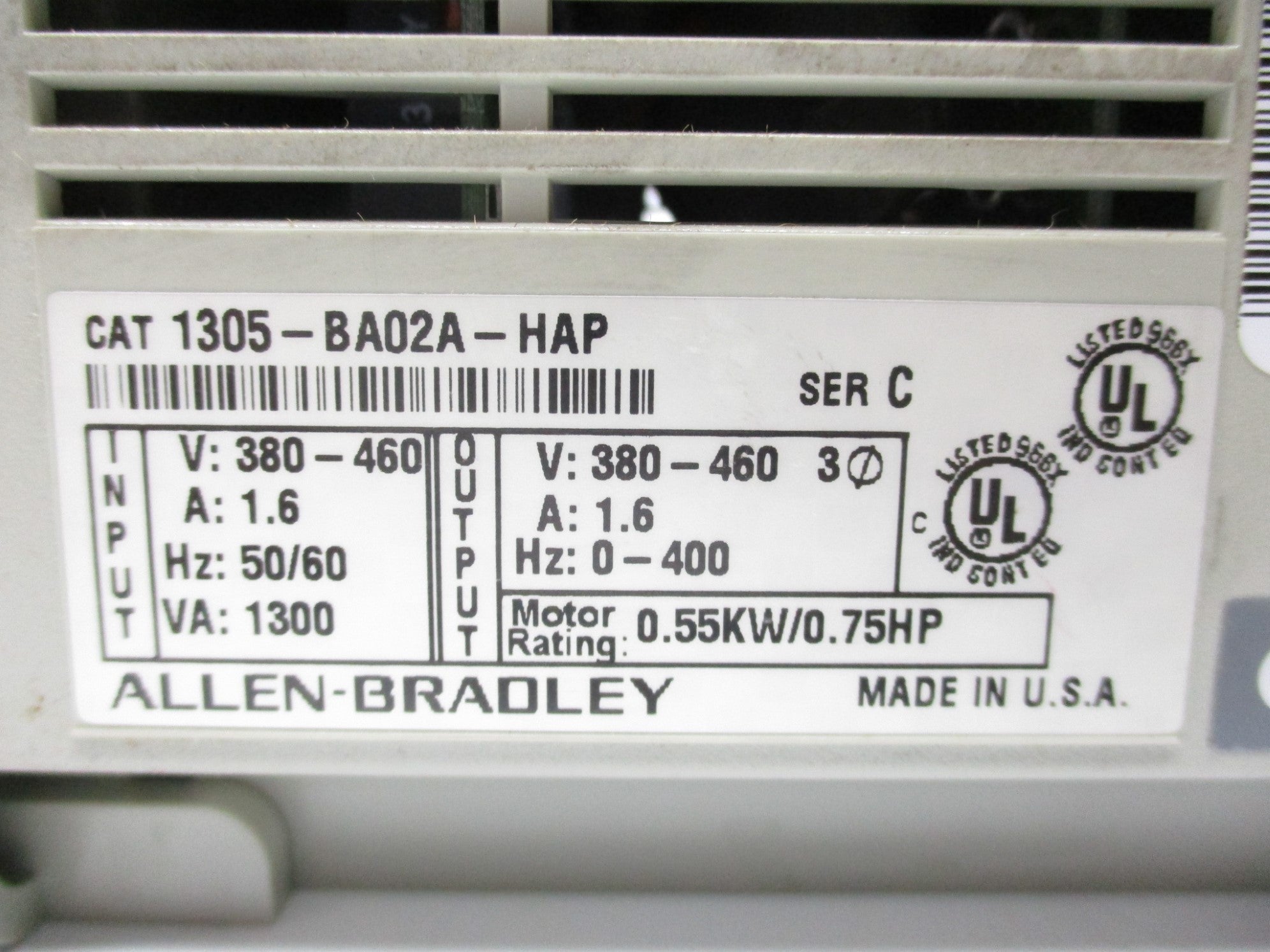 ALLEN BRADLEY 1305-BA02A-HAP SER. C UNMP