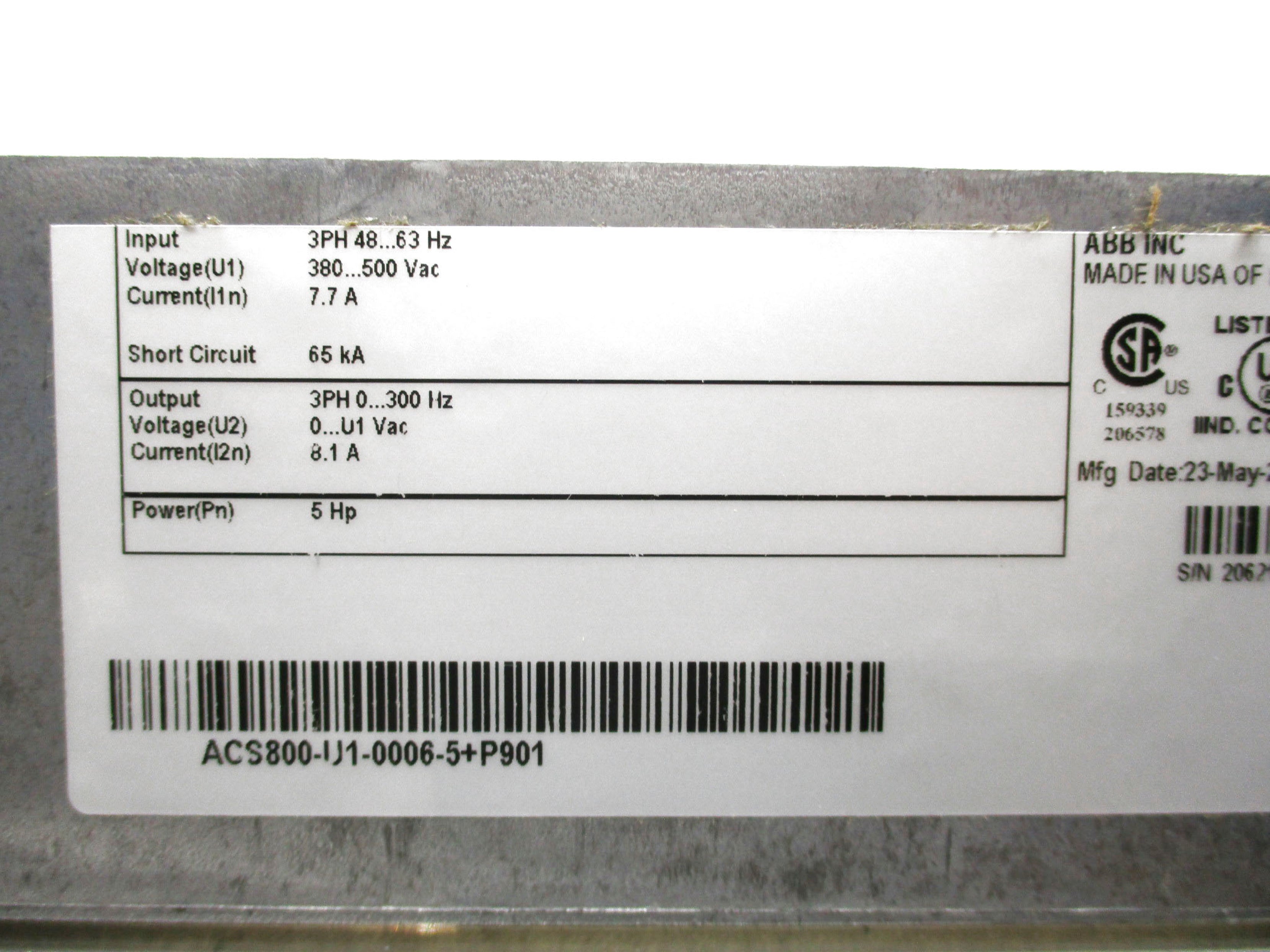 ABB ACS800-IJ1-0006-5+P901 UNMP