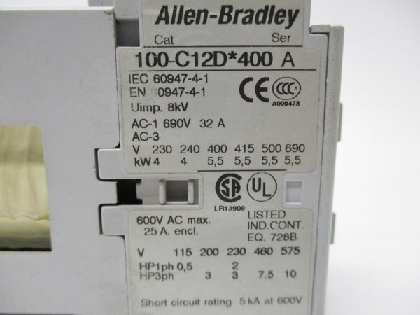 ALLEN BRADLEY 100-C12DJ400 SER. A NSNP