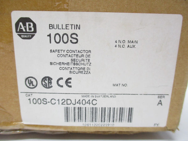 ALLEN BRADLEY 100S-C12DJ404C SER. A 24VDC (BR/WH) NSMP