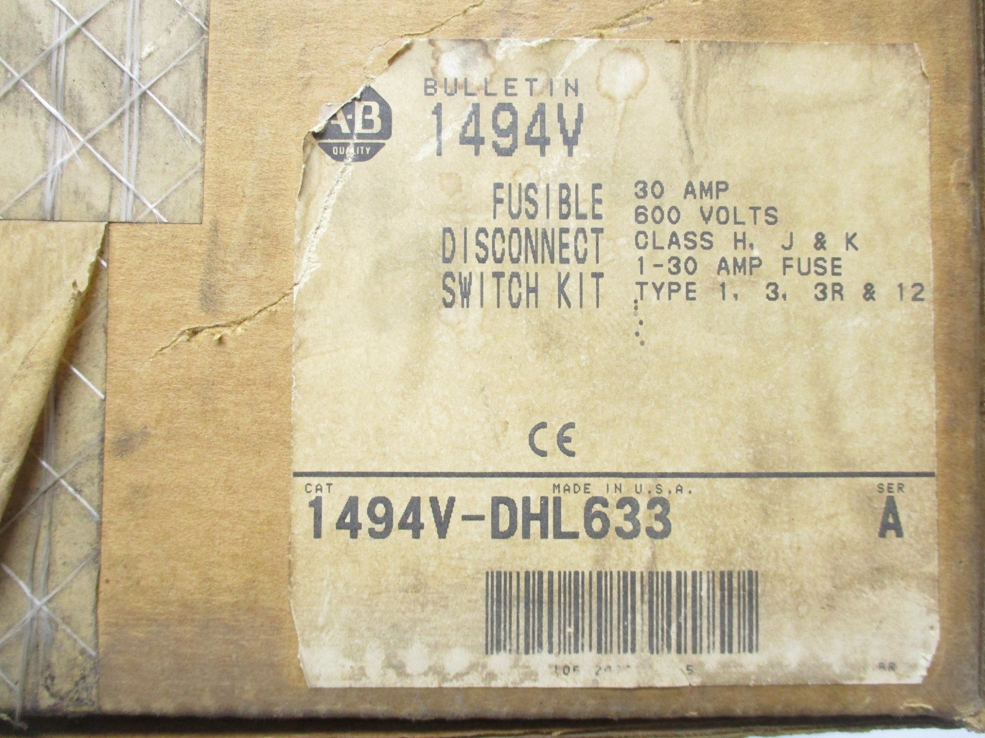 ALLEN BRADLEY 1494V-DHL633 SER. A (BR/WH) NSMP