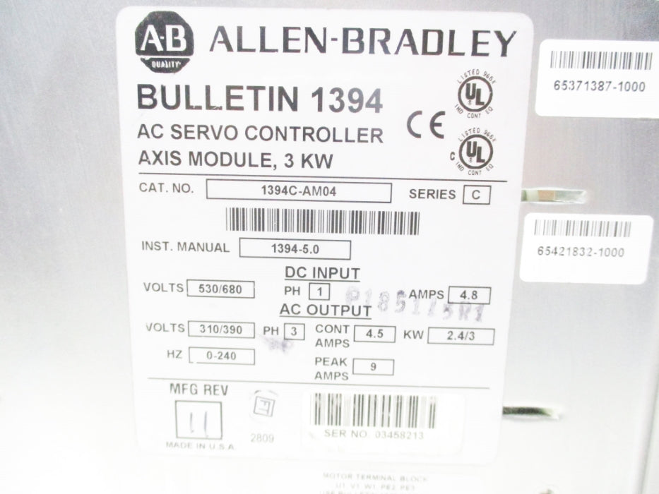 ALLEN BRADLEY 1394C-AM04 SER. C UNMP
