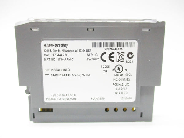 ALLEN BRADLEY 1734-ARM SER. C 5VDC F/W 3.022 UNMP
