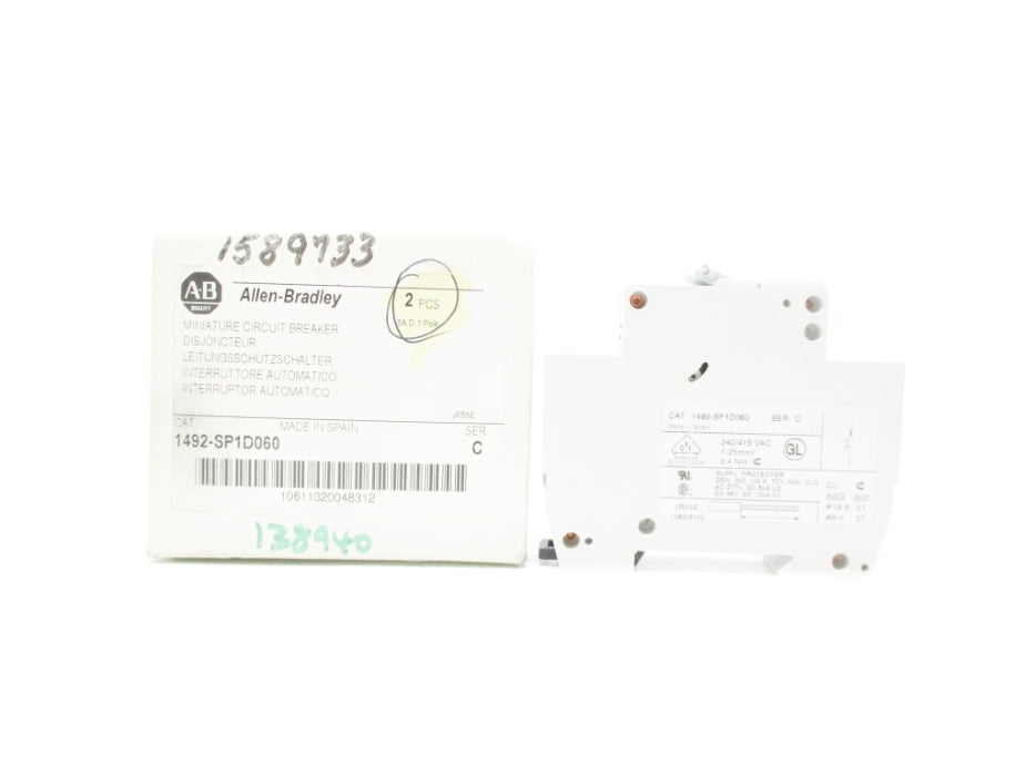 ALLEN BRADLEY 1492-SP1D060 SER. C 48V 6A (PKG OF 2) NSMP