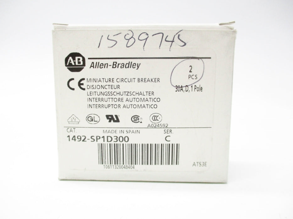 ALLEN BRADLEY 1492-SP1D300 SER. C 48V 30A (PKG OF 2) NSMP