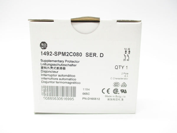 ALLEN BRADLEY 1492-SPM2C080 SER. D 8A 440V NSMP