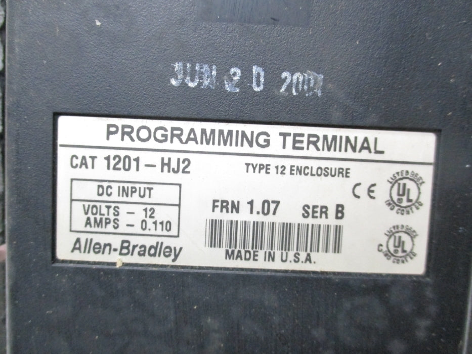ALLEN BRADLEY 1201-HJ2 SER. B F/W 1.03 12V 0.110A UNMP