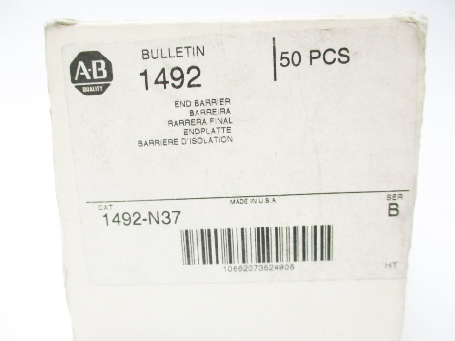 ALLEN BRADLEY 1492-N37 SER. B (PKG OF 50) (WH) NSMP
