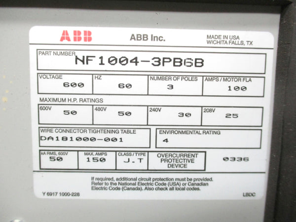 ABB NF1004-3PB6B NSNP
