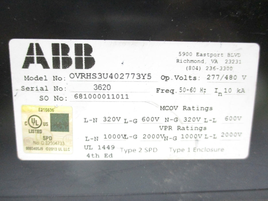 ABB OVRHS3U402773Y5 (AS PICTURED) NSNP