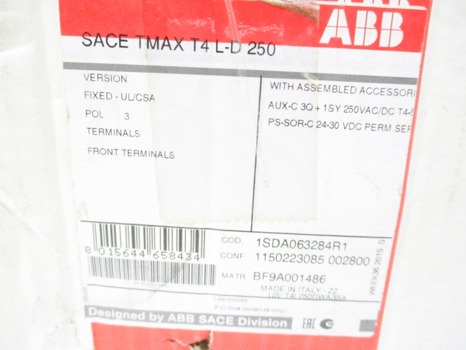 ABB T4L-D250 1SDA063284R1 250V NSMP