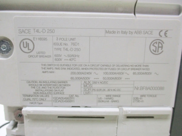 ABB T4L-D250 1SDA063284R1 250V NSNP