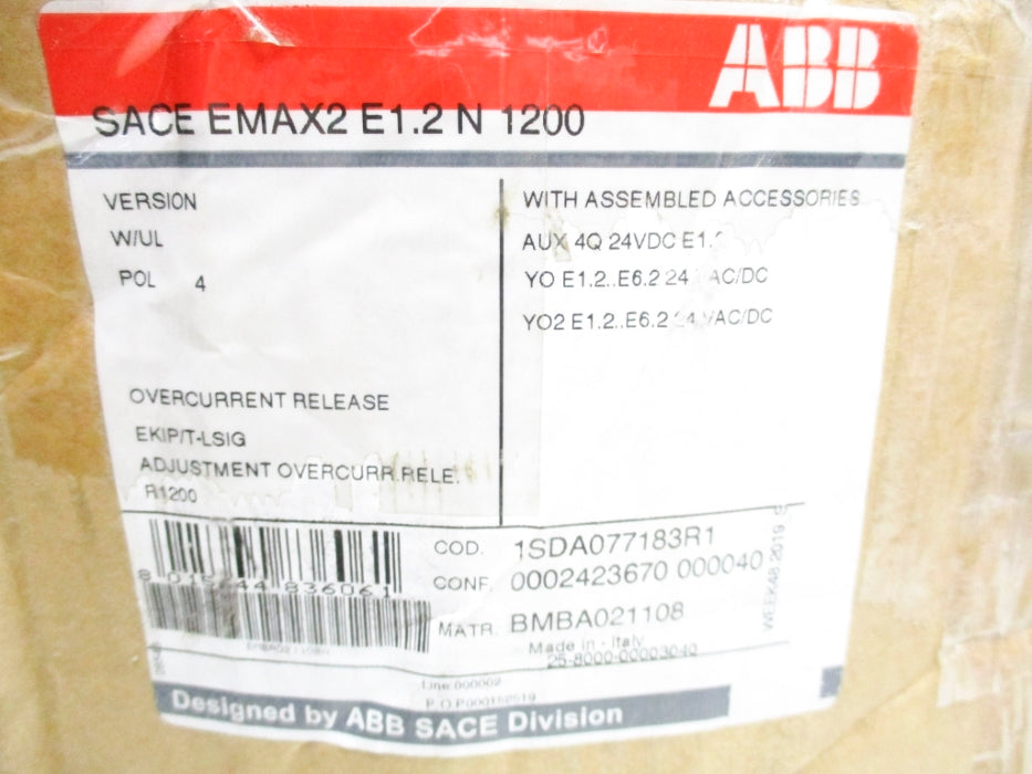 ABB SACEE1.2N1200 24VDC NUPI