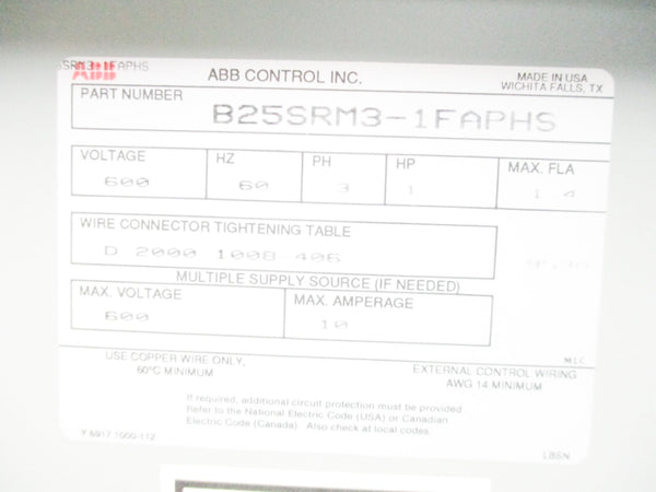ABB B25SRM3-1FAPHS NSNP