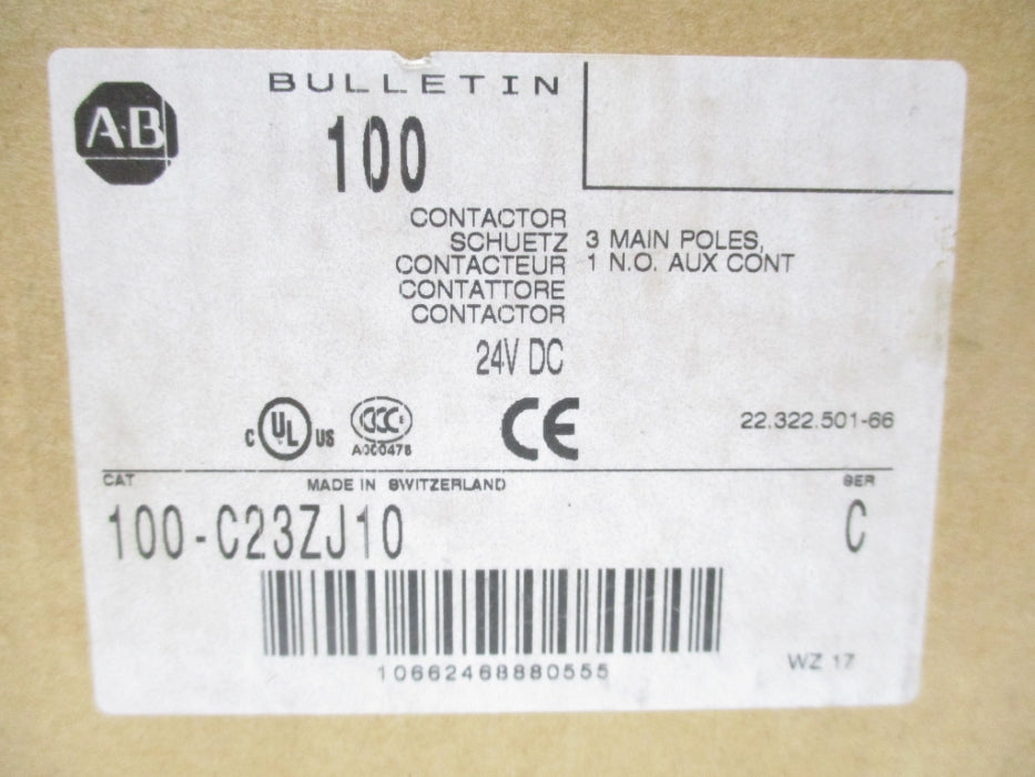 ALLEN BRADLEY 100-C23ZJ10 SER. C 24VDC 32A (BR/WH) NSMP