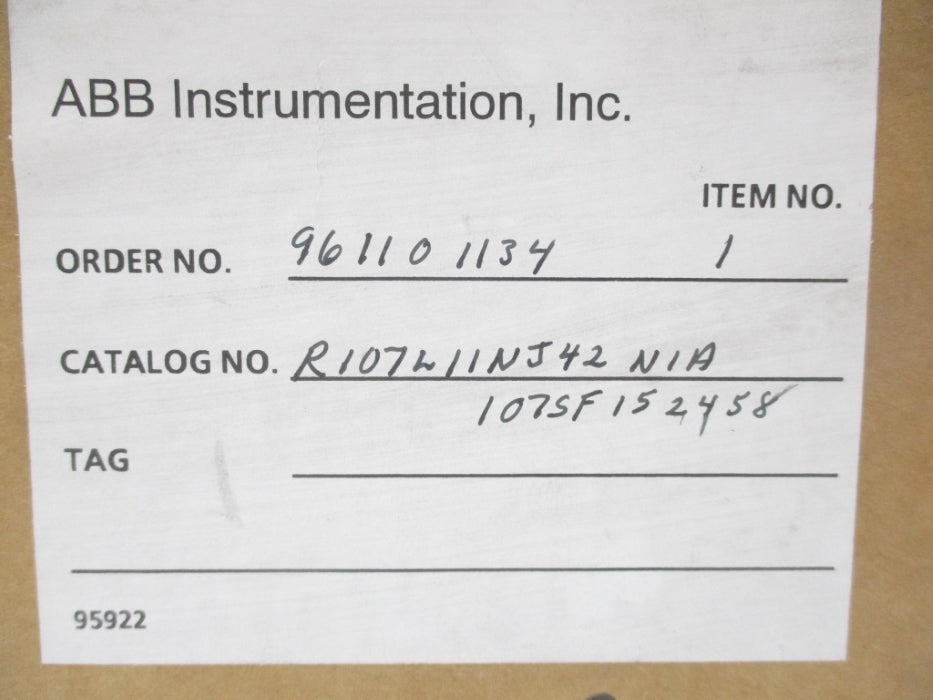 ABB R107L11NJ42NIA 107SF152458 0-100PSI NSMP