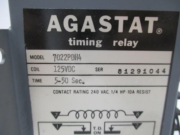 AGASTAT 7022PDH4 125VDC 5-50S NSNP