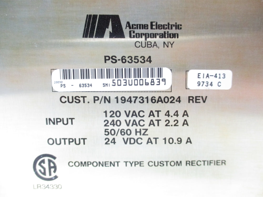 ACME ELECTRIC PS-63534 NSNP