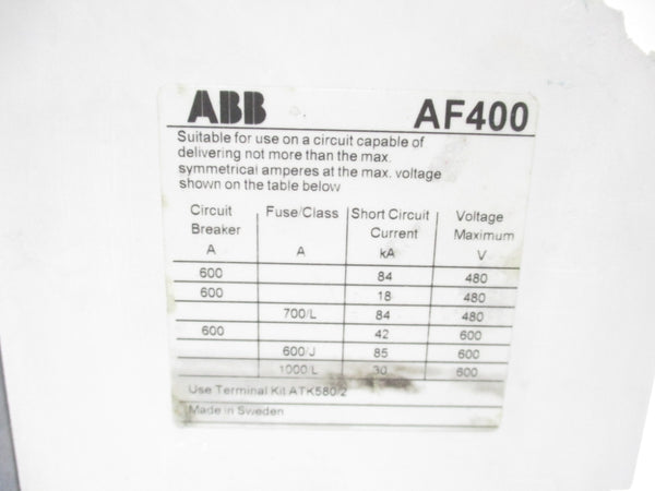 ABB AF400-30 100/250VDC UNMP