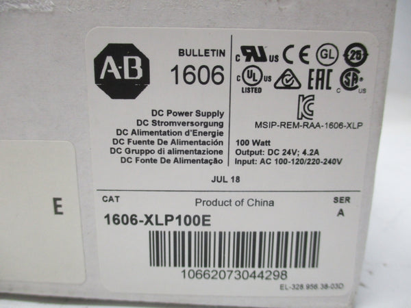 ALLEN BRADLEY 1606-XLP100E SER. A 100-120/220-240V 2.1/1.0A (WH) NSMP