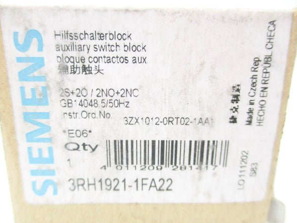 SIEMENS 3RH1921-1FA22 690V 10A NSMP