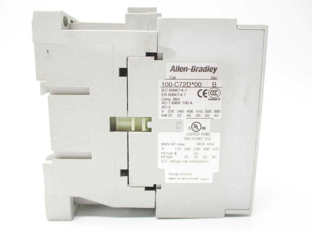 ALLEN BRADLEY 100-C72DJ00 SER. B 24VDC 72A (AS PICTURED) NSNP