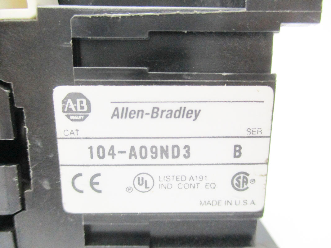 ALLEN BRADLEY 104-A09ND3 SER. B 110/120V 9A UNMP