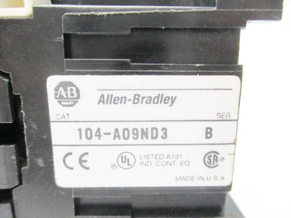ALLEN BRADLEY 104-A09ND3 SER. B 110/120V 9A UNMP