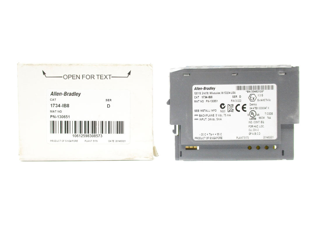 ALLEN BRADLEY 1734-IB8 SER. D F/W 3.030 24VDC NSMP