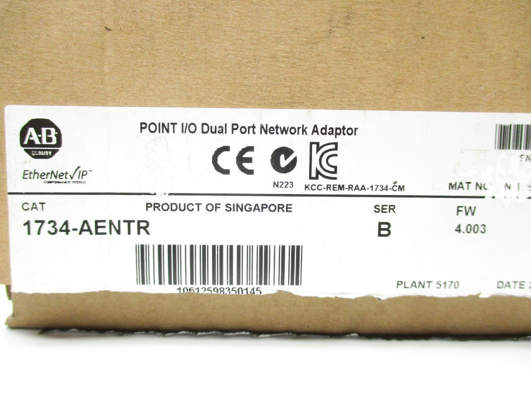 ALLEN BRADLEY 1734-AENTR SER. B 10-28.8VDC 10A F/W 4.003 NSMP