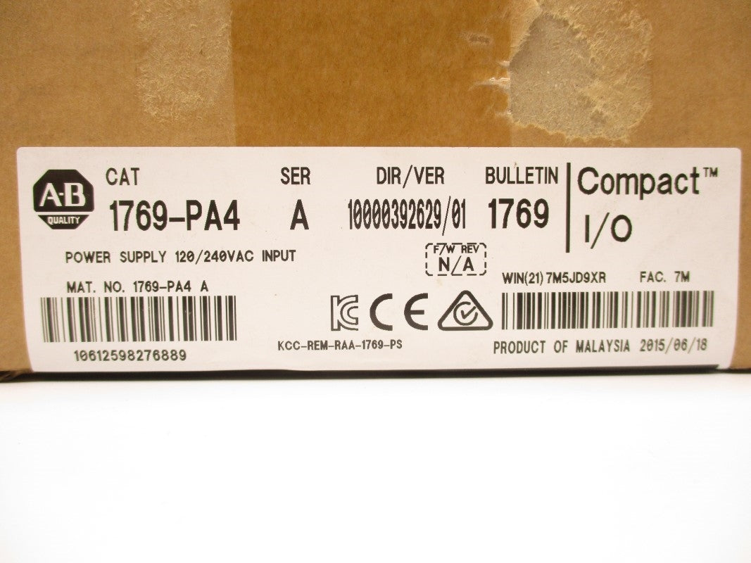 ALLEN BRADLEY 1769-PA4 SER. A DATE: 2015 240VAC 40A NSFS