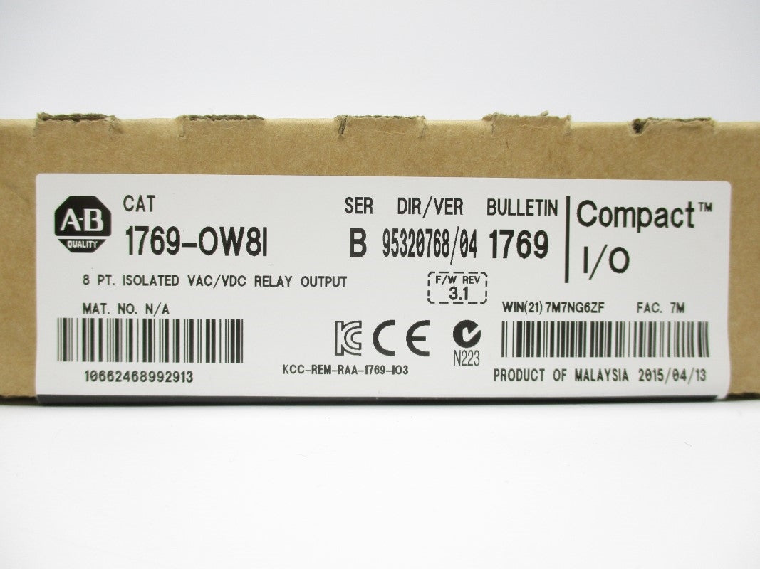 ALLEN BRADLEY 1769-OW8I SER. B F/W 3.1 DATE: 2015 NSFS