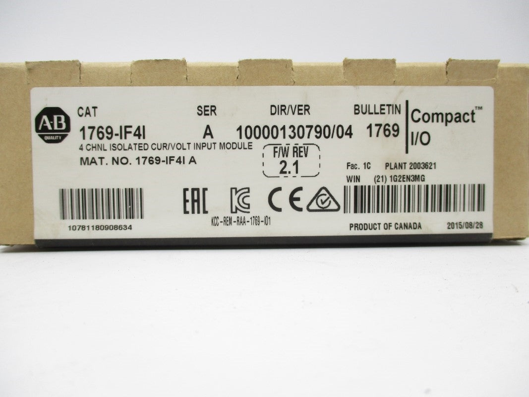 ALLEN BRADLEY 1769-IF4I SER. A F/W 2.1 DATE: 2015 NSFS