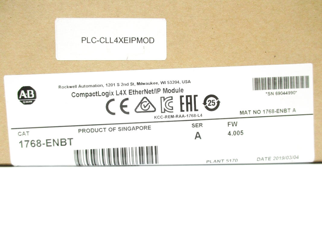 ALLEN BRADLEY 1768-ENBT SER. A F/W 4.005 DATE: 2019 NSFS